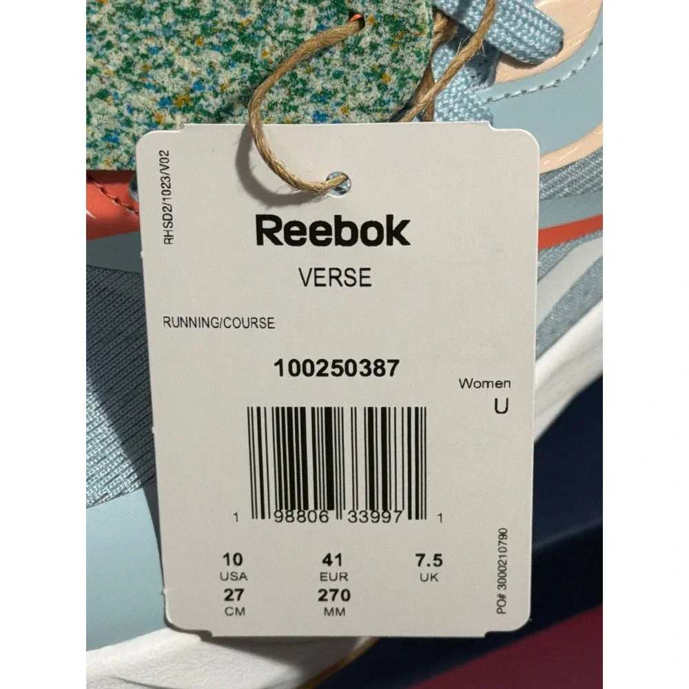 Reebok Verse Women Running Shoes Blue Clay Coral 100250387 Size 10 NEW